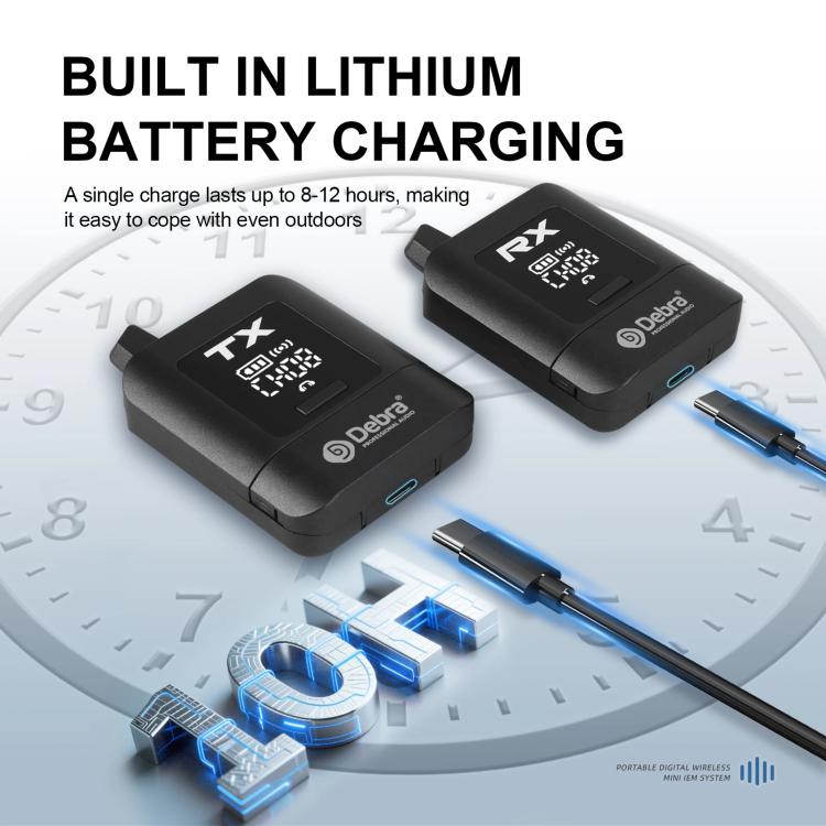 DEBRA ST-mini 2.4G Stereo Wireless Monitor System Receiver + Earphones(Black) - Microphone by DEBRA | Online Shopping UK | buy2fix