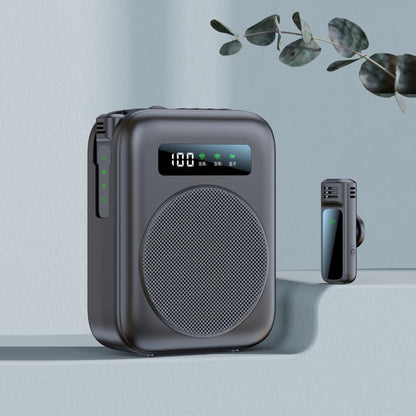 M10 Mini Wireless Microphone Teaching Voice Amplifier with Screen Display(Grey) - Loudspeaker by buy2fix | Online Shopping UK | buy2fix
