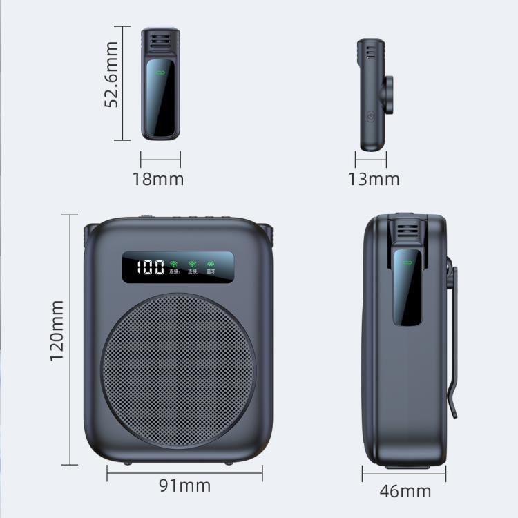 M10 Mini Wireless Microphone Teaching Voice Amplifier with Screen Display(White) - Loudspeaker by buy2fix | Online Shopping UK | buy2fix