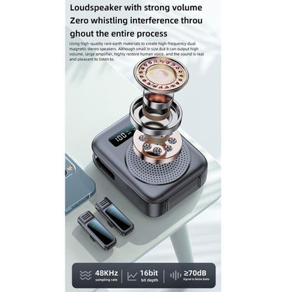 M10 Mini Wireless Microphone Teaching Voice Amplifier with Screen Display(White) - Loudspeaker by buy2fix | Online Shopping UK | buy2fix