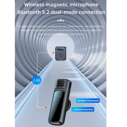 M10 Mini Wireless Microphone Teaching Voice Amplifier with Screen Display(White) - Loudspeaker by buy2fix | Online Shopping UK | buy2fix