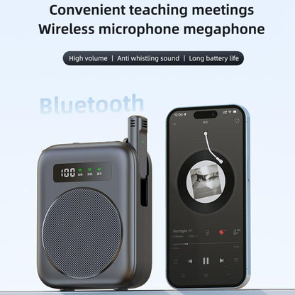 M10 Mini Wireless Microphone Teaching Voice Amplifier with Screen Display(Grey) - Loudspeaker by buy2fix | Online Shopping UK | buy2fix