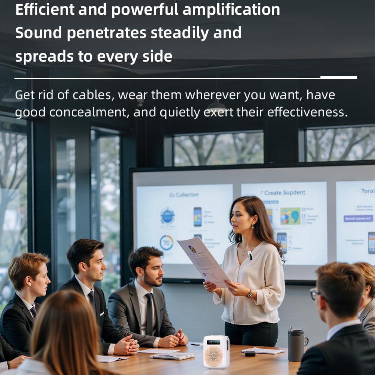 M10 Mini Wireless Microphone Teaching Voice Amplifier with Screen Display(White) - Loudspeaker by buy2fix | Online Shopping UK | buy2fix