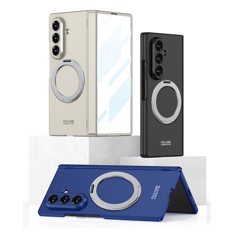 For Samsung Galaxy Z Fold7 5G GKK Integrated Magnetic Folding Hinge Full Coverage Phone Case with Rotating Bracket(Blue) - Galaxy Z Fold7 5G Cases by GKK | Online Shopping UK | buy2fix