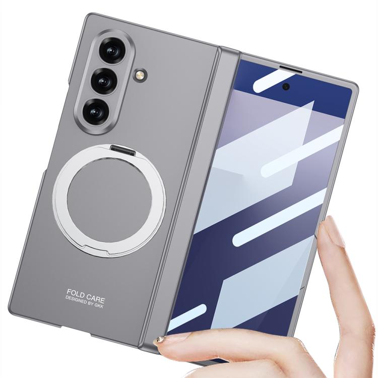 For Samsung Galaxy Z Fold7 5G GKK Integrated Magnetic Folding Hinge Full Coverage Phone Case with Rotating Bracket(Titanium Gray) - Galaxy Z Fold7 5G Cases by GKK | Online Shopping UK | buy2fix