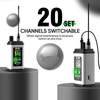 DEBRA EST-12 Portable Stereo Wireless Monitor System Transmitter & Receiver(White) - Microphone by DEBRA | Online Shopping UK | buy2fix
