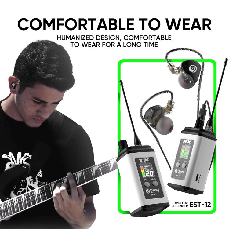 DEBRA EST-12 Portable Stereo Wireless Monitor System Transmitter & Receiver(White) - Microphone by DEBRA | Online Shopping UK | buy2fix