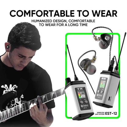 DEBRA EST-12 Portable Stereo Wireless Monitor System Transmitter & Receiver(White) - Microphone by DEBRA | Online Shopping UK | buy2fix