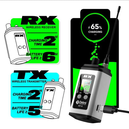 DEBRA EST-12 Portable Stereo Wireless Monitor System Transmitter & Receiver(White) - Microphone by DEBRA | Online Shopping UK | buy2fix