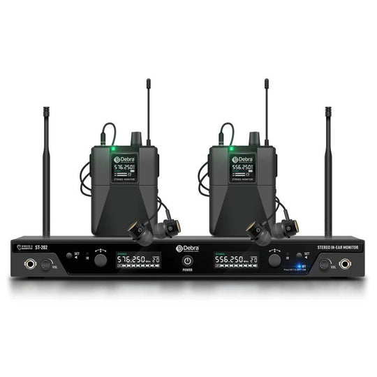 DEBRA ST-202 Professional Stage Wireless Audio Return Monitoring System with Two Receivers(EU Plug)