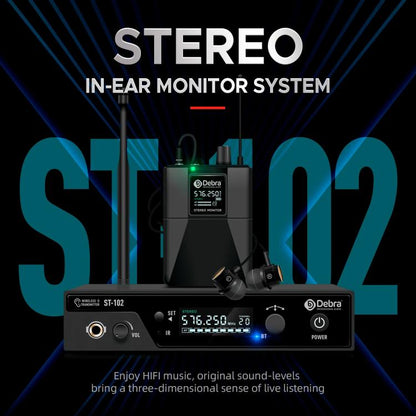 DEBRA ST-102 Wireless Audio Monitor System Receiver + Earphones - Microphone by DEBRA | Online Shopping UK | buy2fix