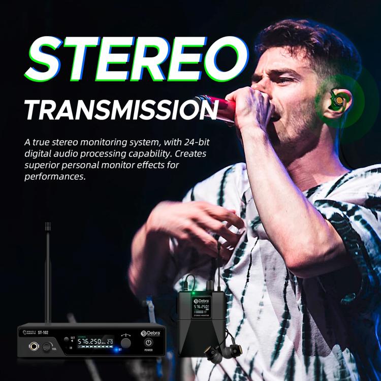 DEBRA ST-102 Wireless Audio Monitor System Receiver + Earphones - Microphone by DEBRA | Online Shopping UK | buy2fix