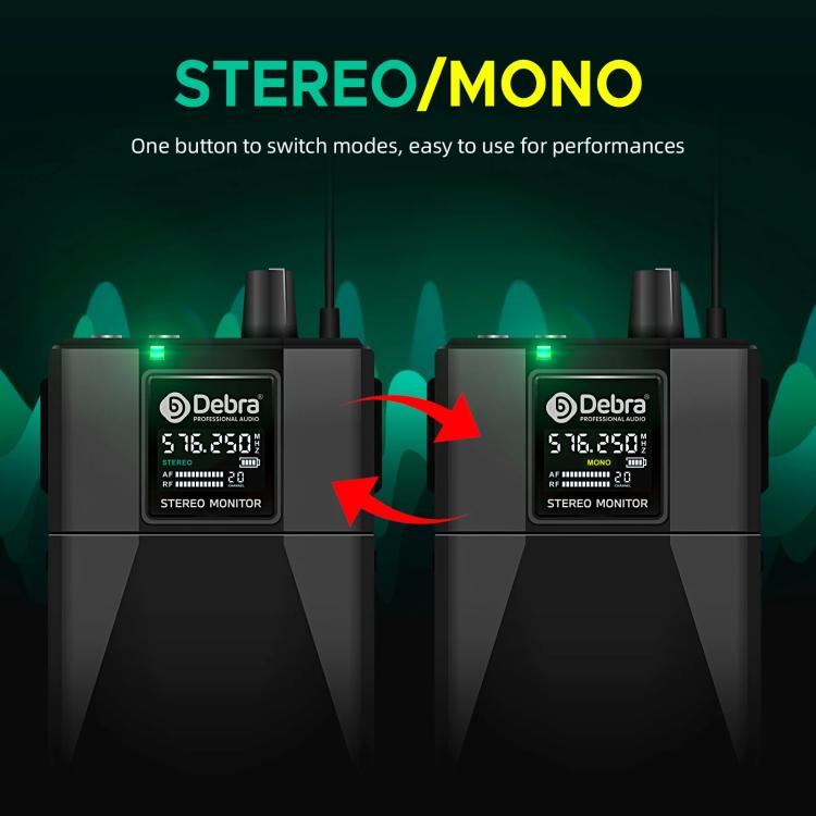 DEBRA ST-102 Wireless Audio Monitor System Receiver + Earphones - Microphone by DEBRA | Online Shopping UK | buy2fix