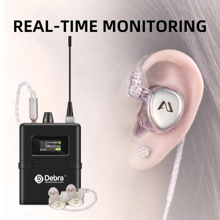 DEBRA SW-1 Professional Stage Wireless Stereo Monitor System with One Receivers(UK Plug) - Microphone by DEBRA | Online Shopping UK | buy2fix