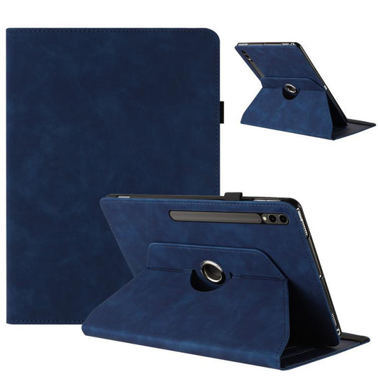 For Samsung Galaxy Tab S10+ / S9 FE+ Solid Color Rotation Holder Leather Smart Tablet Case(Blue)