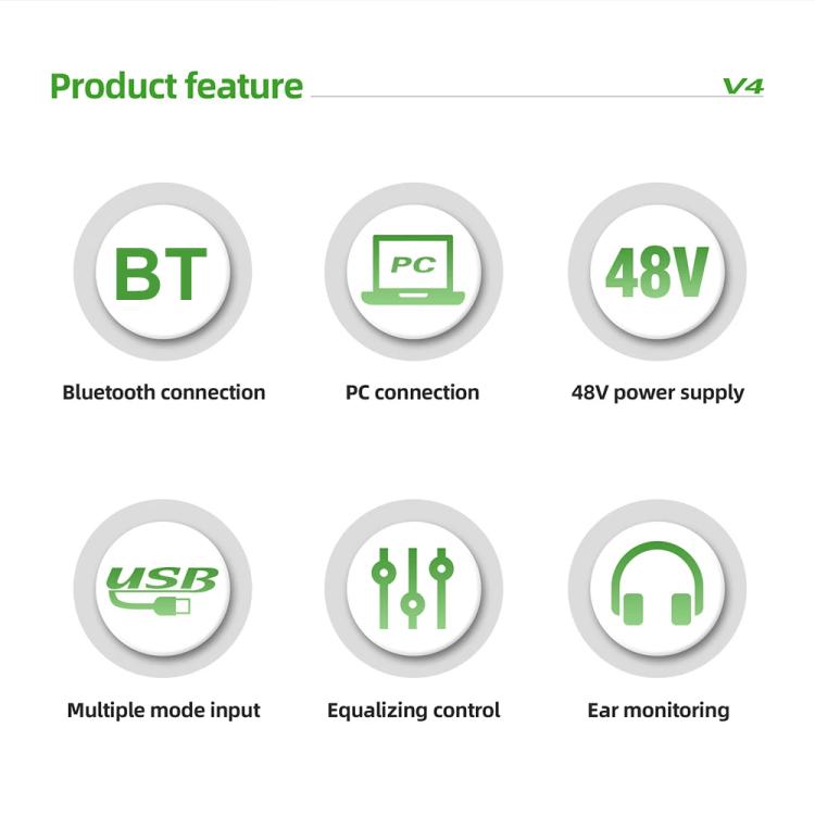 DEBRA V4 4-Channels Audio Mixer with Reverb Sound Card for Live Streaming(AU Plug) - Live Sound Effects Processors by DEBRA | Online Shopping UK | buy2fix