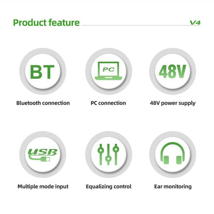 DEBRA V4 4-Channels Audio Mixer with Reverb Sound Card for Live Streaming(AU Plug) - Live Sound Effects Processors by DEBRA | Online Shopping UK | buy2fix