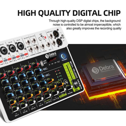 DEBRA V8 8-Channels Audio Mixer Live Recording Reverb(EU Plug) - Live Sound Effects Processors by DEBRA | Online Shopping UK | buy2fix