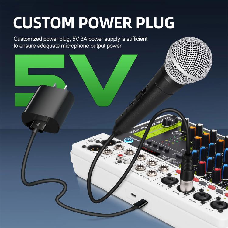 DEBRA V8 8-Channels Audio Mixer Live Recording Reverb(UK Plug) - Live Sound Effects Processors by DEBRA | Online Shopping UK | buy2fix