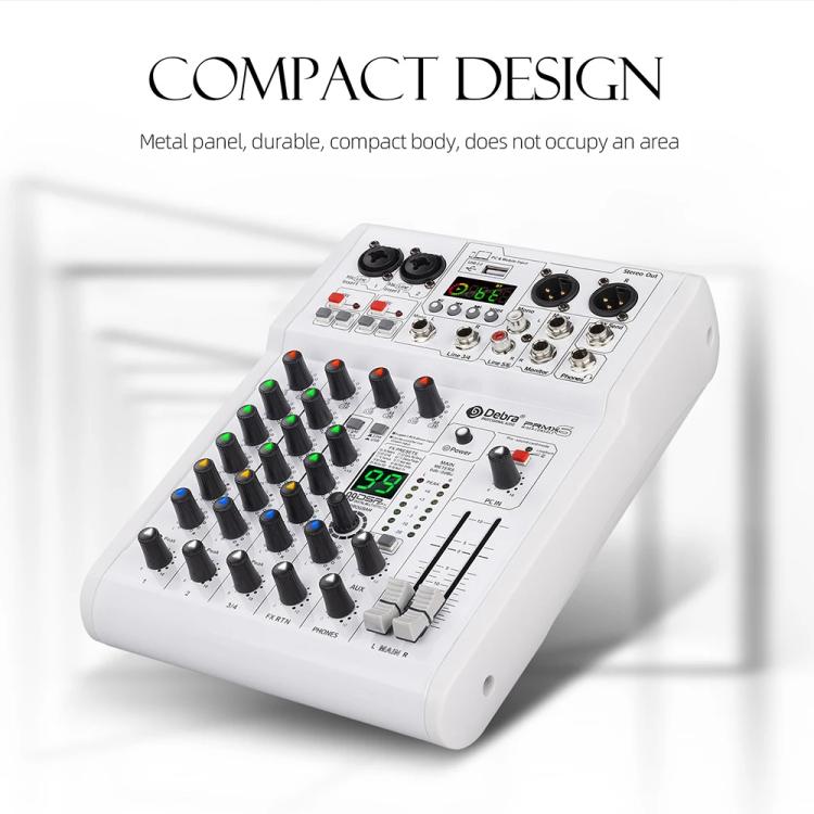 DEBRA PRMX-6 4-Channels Audio Mixer DSP Reverb for Live Recording(EU Plug) - Live Sound Effects Processors by DEBRA | Online Shopping UK | buy2fix