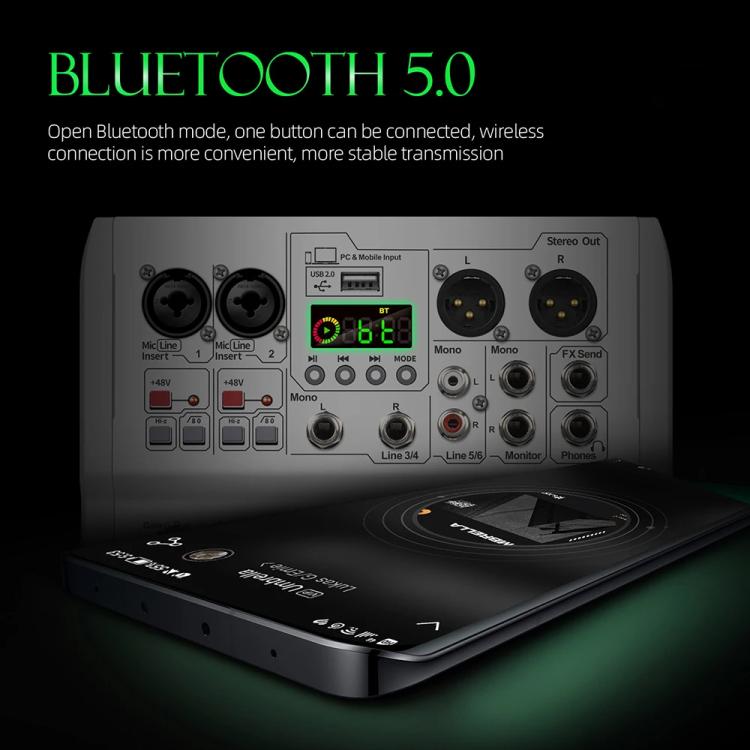 DEBRA PRMX-6 4-Channels Audio Mixer DSP Reverb for Live Recording(US Plug) - Live Sound Effects Processors by DEBRA | Online Shopping UK | buy2fix