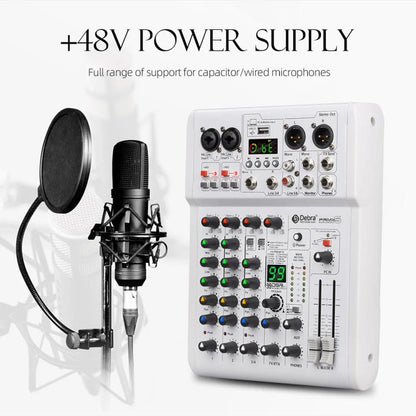 DEBRA PRMX-6 4-Channels Audio Mixer DSP Reverb for Live Recording(AU Plug) - Live Sound Effects Processors by DEBRA | Online Shopping UK | buy2fix