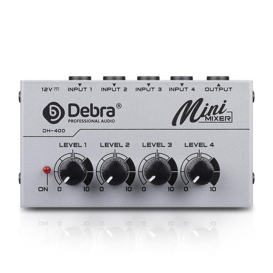 DEBRA M094 4-Channels Audio Mixer Musical Instrument Live Streaming Reverb, Power Plug:US Plug(White) - Live Sound Effects Processors by DEBRA | Online Shopping UK | buy2fix