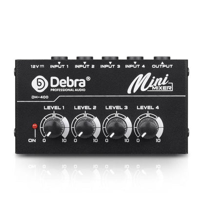 DEBRA M094 4-Channels Audio Mixer Musical Instrument Live Streaming Reverb, Power Plug:EU Plug(Black) - Live Sound Effects Processors by DEBRA | Online Shopping UK | buy2fix