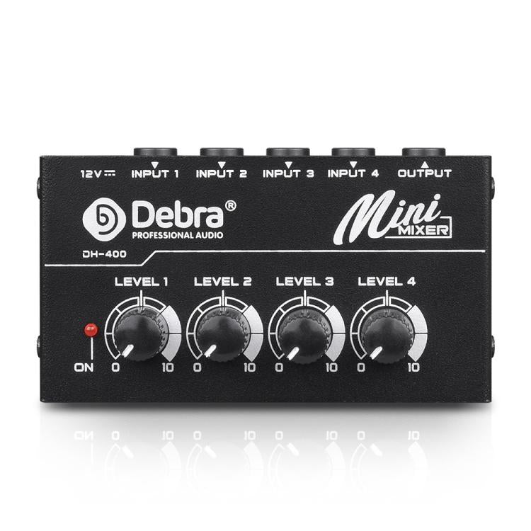 DEBRA M094 4-Channels Audio Mixer Musical Instrument Live Streaming Reverb, Power Plug:UK Plug(Black) - Live Sound Effects Processors by DEBRA | Online Shopping UK | buy2fix
