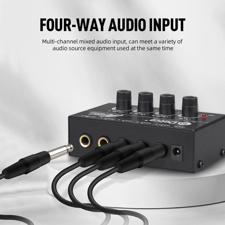 DEBRA M094 4-Channels Audio Mixer Musical Instrument Live Streaming Reverb, Power Plug:UK Plug(White) - Live Sound Effects Processors by DEBRA | Online Shopping UK | buy2fix