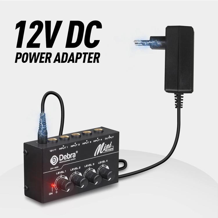 DEBRA M094 4-Channels Audio Mixer Musical Instrument Live Streaming Reverb, Power Plug:AU Plug(White) - Live Sound Effects Processors by DEBRA | Online Shopping UK | buy2fix