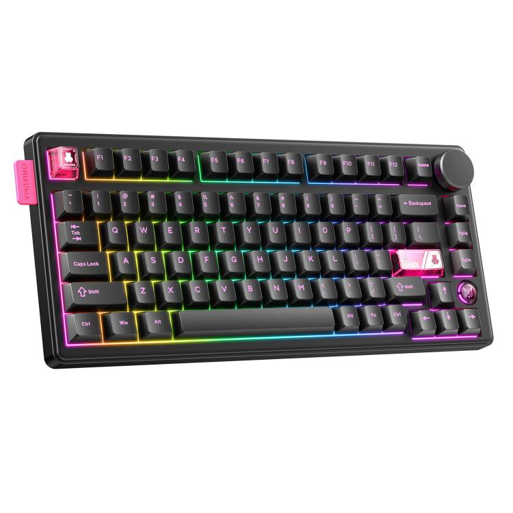 ONIKUMA MT706 81-Keys Hot Swappable Triple Mode Mechanical Keyboard(Black) - Wired Keyboard by ONIKUMA | Online Shopping UK | buy2fix