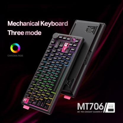 ONIKUMA MT706 81-Keys Hot Swappable Triple Mode Mechanical Keyboard(Black) - Wired Keyboard by ONIKUMA | Online Shopping UK | buy2fix