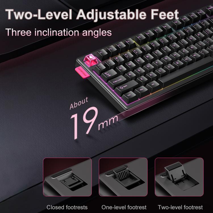 ONIKUMA MT706 81-Keys Hot Swappable Triple Mode Mechanical Keyboard(Black) - Wired Keyboard by ONIKUMA | Online Shopping UK | buy2fix