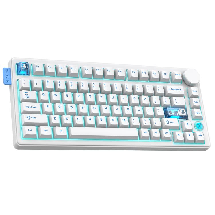 ONIKUMA MT706 81-Keys Hot Swappable Triple Mode Mechanical Keyboard(White) - Wired Keyboard by ONIKUMA | Online Shopping UK | buy2fix