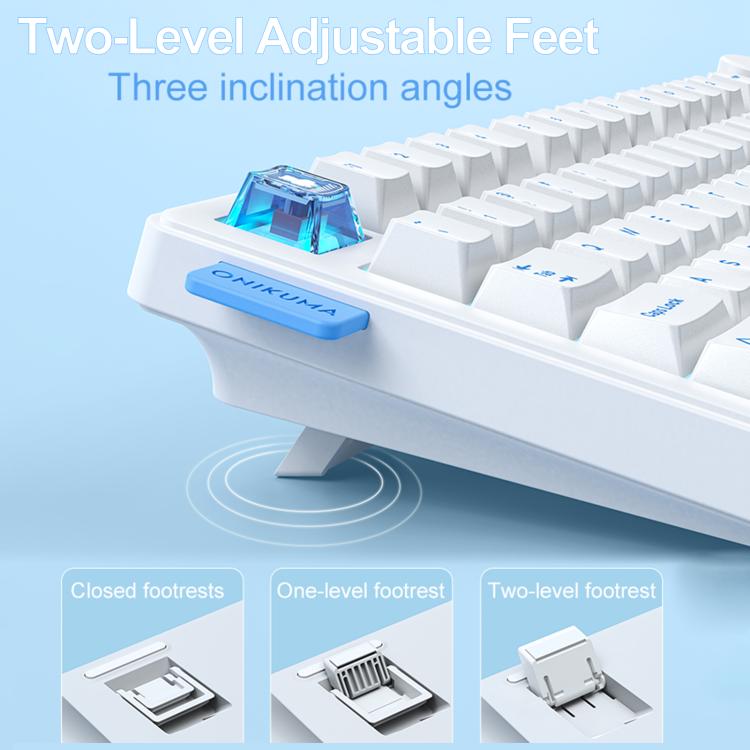 ONIKUMA MT706 81-Keys Hot Swappable Triple Mode Mechanical Keyboard(White) - Wired Keyboard by ONIKUMA | Online Shopping UK | buy2fix