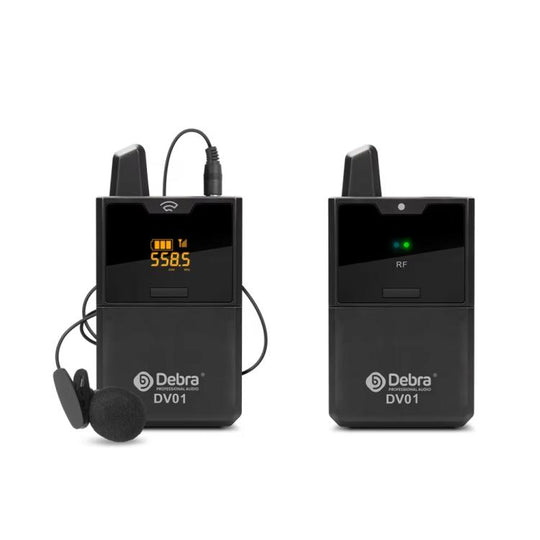 DEBRA DV-01 Wireless Lavalier Microphone TX & RX Outdoor Interview Live Broadcast