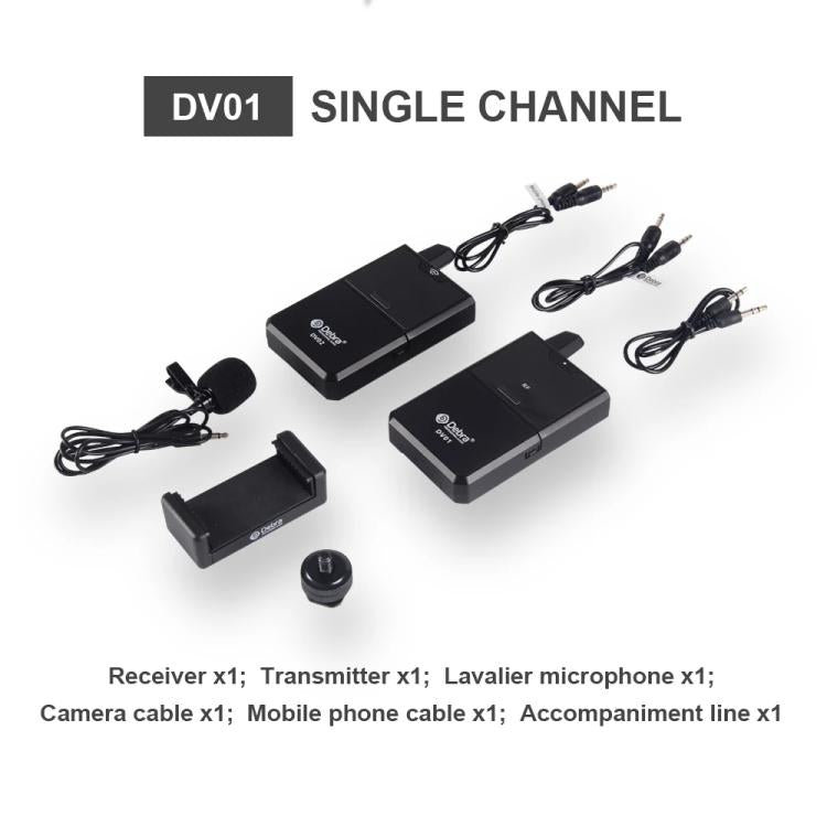 DEBRA DV-01 Wireless Lavalier Microphone TX & RX Outdoor Interview Live Broadcast - Microphone by DEBRA | Online Shopping UK | buy2fix