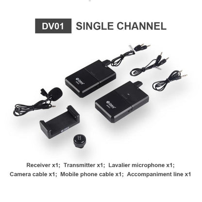 DEBRA DV-01 Wireless Lavalier Microphone TX & RX Outdoor Interview Live Broadcast - Microphone by DEBRA | Online Shopping UK | buy2fix