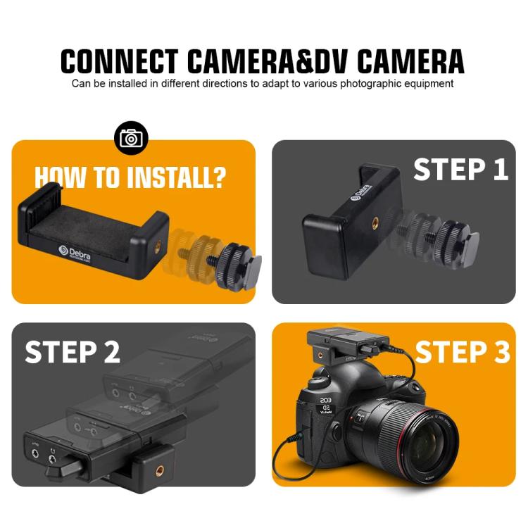 DEBRA DV-01 Wireless Lavalier Microphone TX & RX Outdoor Interview Live Broadcast - Microphone by DEBRA | Online Shopping UK | buy2fix