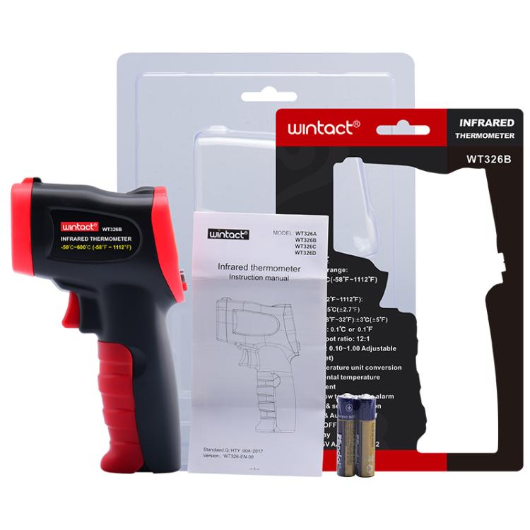 Wintact WT326B Portable Infrared Thermometer, Measuring Range: -50 to 600 Degrees Celsius(Black Red) - Thermostat & Thermometer by Wintact | Online Shopping UK | buy2fix