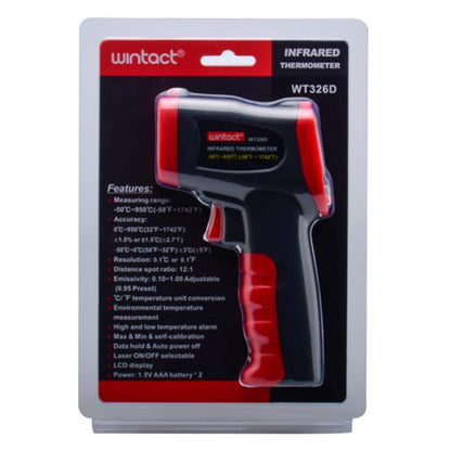 Wintact WT326D Portable Infrared Thermometer, Measuring Range: -50 to 950 Degrees Celsius(Black Red) - Thermostat & Thermometer by Wintact | Online Shopping UK | buy2fix