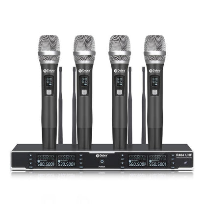 DEBRA R404 UHF Wireless Microphone 4-in-1 Professional Stage Performance Conference Handheld Mic(US Plug) - Microphone by DEBRA | Online Shopping UK | buy2fix