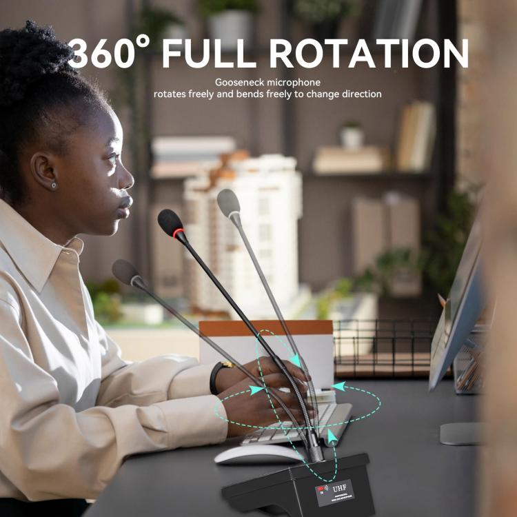 DEBRA R404 UHF Wireless Microphone 4-in-1 Professional Stage Performance Conference Handheld Mic(US Plug) - Microphone by DEBRA | Online Shopping UK | buy2fix