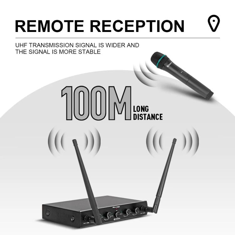 DEBRA AU-400 UHF Wireless Microphone System 4-in-1 for Performance Conference KTV, Model:4 Handheld Mic(UK Plug) - Microphone by DEBRA | Online Shopping UK | buy2fix
