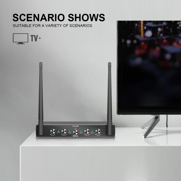 DEBRA AU-400 UHF Wireless Microphone System 4-in-1 for Performance Conference KTV, Model:4 Handheld Mic(AU Plug) - Microphone by DEBRA | Online Shopping UK | buy2fix