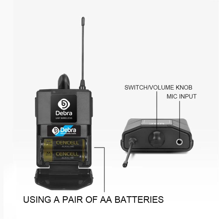 DEBRA AU-400 UHF Wireless Microphone System 4-in-1 for Performance Conference KTV, Model:4 Handheld Mic(UK Plug) - Microphone by DEBRA | Online Shopping UK | buy2fix