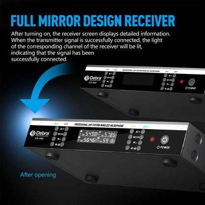 DEBRA UX-400 UHF Wireless Rechargeable Microphone System 4-in-1(US Plug) - Microphone by DEBRA | Online Shopping UK | buy2fix