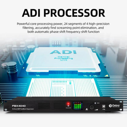 DEBRA FBX4040 DSP Feedback Suppressor Microphone Anti-howling Audio Processor(UK Plug) - Live Sound Effects Processors by DEBRA | Online Shopping UK | buy2fix