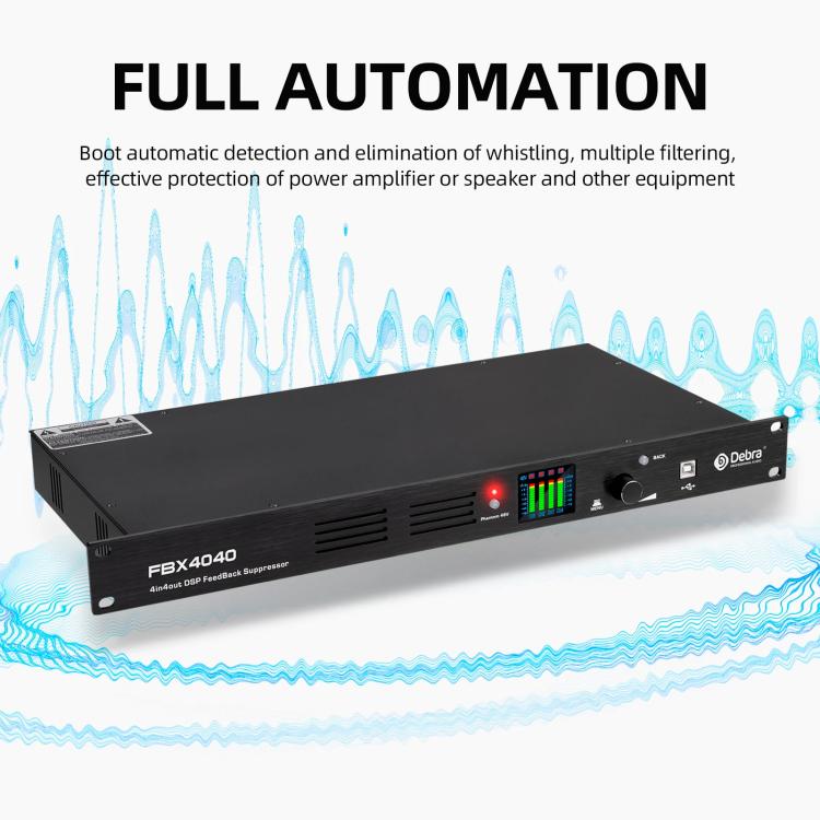 DEBRA FBX4040 DSP Feedback Suppressor Microphone Anti-howling Audio Processor(EU Plug) - Live Sound Effects Processors by DEBRA | Online Shopping UK | buy2fix